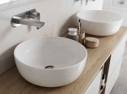 ROUND COUNTERTOP WASHBASINS 35 and 45 cm