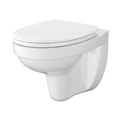 SET B469: wall hung bowl CERSANIA SIMPLEON with slim duroplast, soft-close toilet ...
