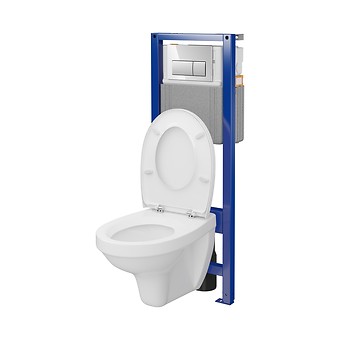 SET C71: concealed system SYSTEM 40 MECH with wall hung bowl with toilet seat and ...